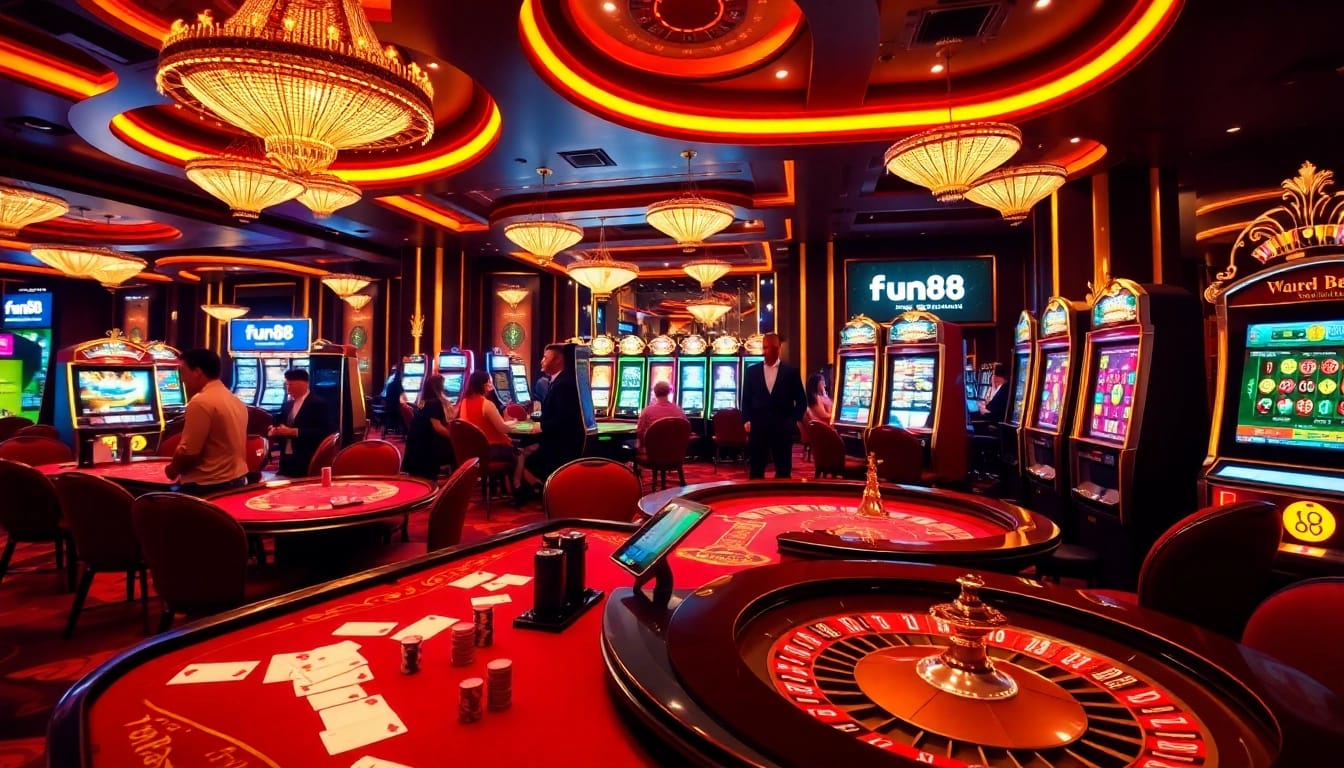 Experience thrilling gambling action at Fun88's stunning casino gaming tables.
