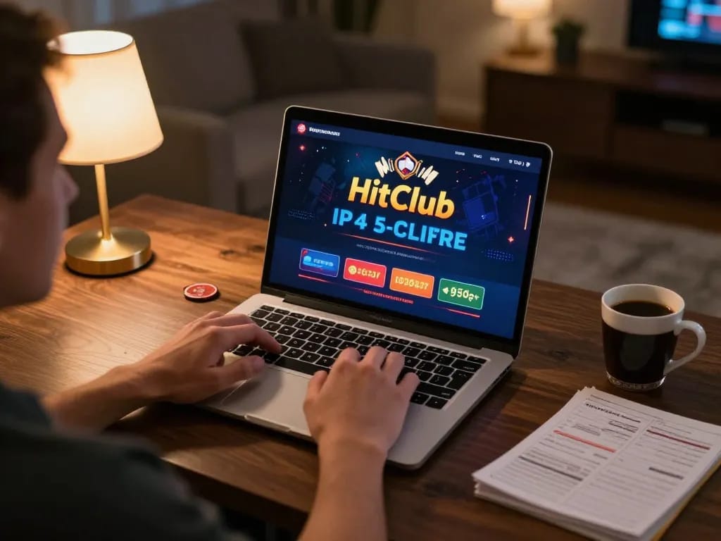 Player enjoying online gaming at Hitclub, immersed in the vibrant interface with strategic notes.