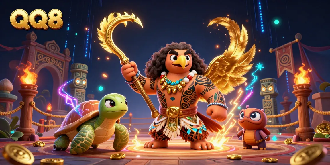 Experience thrilling gameplay with QQ8 in a vibrant casino scene featuring immersive characters and rich visuals.