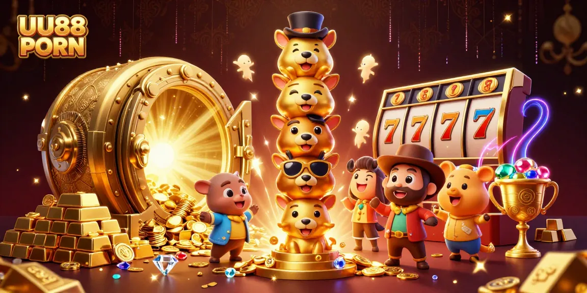 Experience thrilling gaming with the vibrant UU88 PORN casino illustration showcasing dynamic slot action.