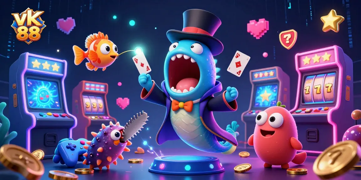 Engage in thrilling gameplay at vk 88 with imaginative characters performing tricks in a vibrant casino setting.
