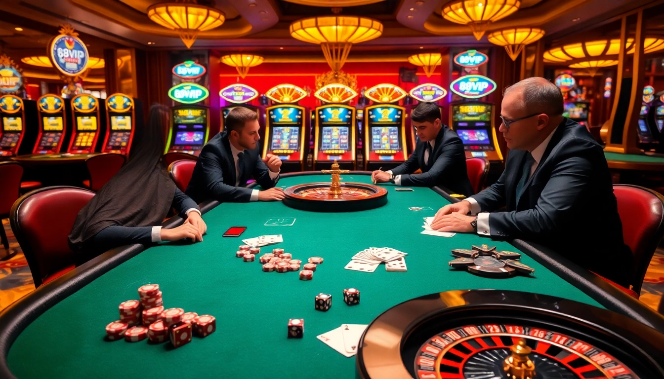 Experience the excitement of professional gaming at 68VIP's high-stakes poker table.
