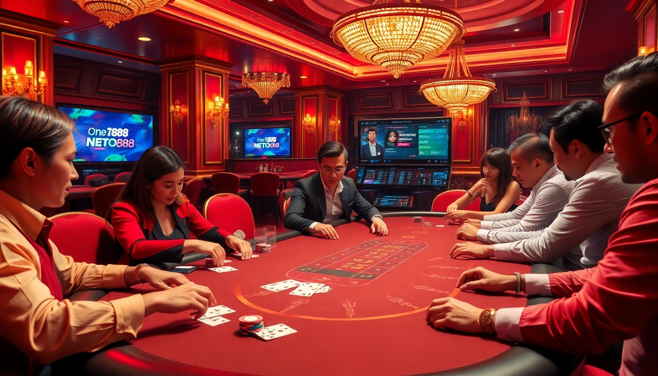 Players experiencing thrilling poker games at one net88 casino, highlighting excitement and strategy.