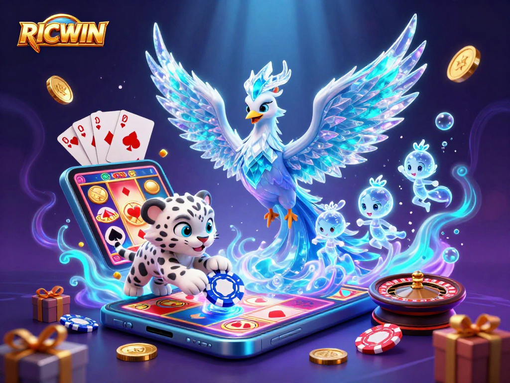 Join the vibrant action at RICWIN casino with colorful slots, gaming excitement, and stunning visuals.