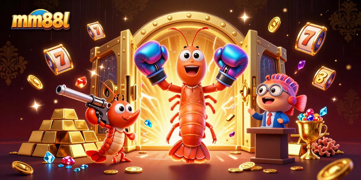 Exciting display of mm88l's vibrant gambling scene featuring lively characters and treasure.
