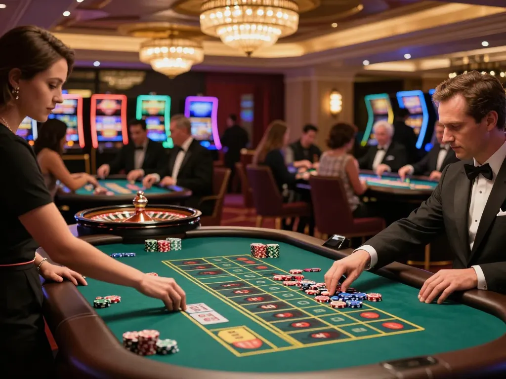Fly 88 players engaging in thrilling roulette action at a luxurious casino.