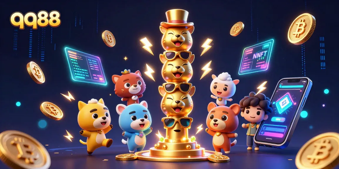 Win big at qq88 with 3D casino totem and vibrant crypto elements