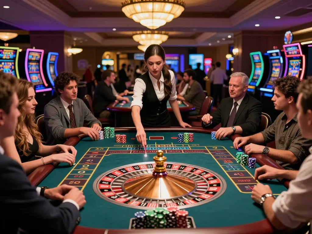 Join the excitement at https://ga88bet.com/ with players placing bets at a vibrant roulette table.