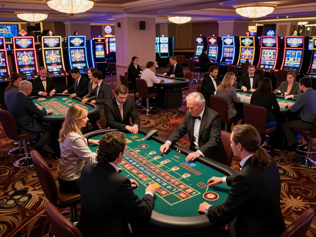 Engaging players at xx88's casino floor during a thrilling roulette game under luxurious lighting