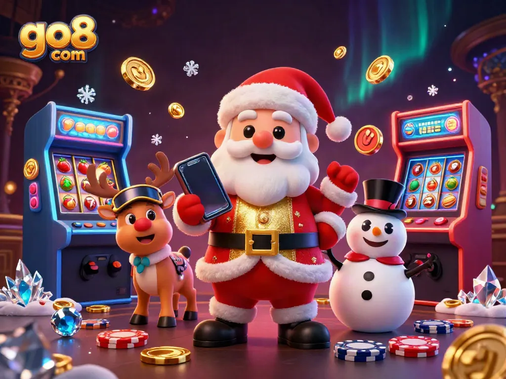 Join the excitement at go8 com with vibrant casino characters and colorful gaming elements in a festive atmosphere.
