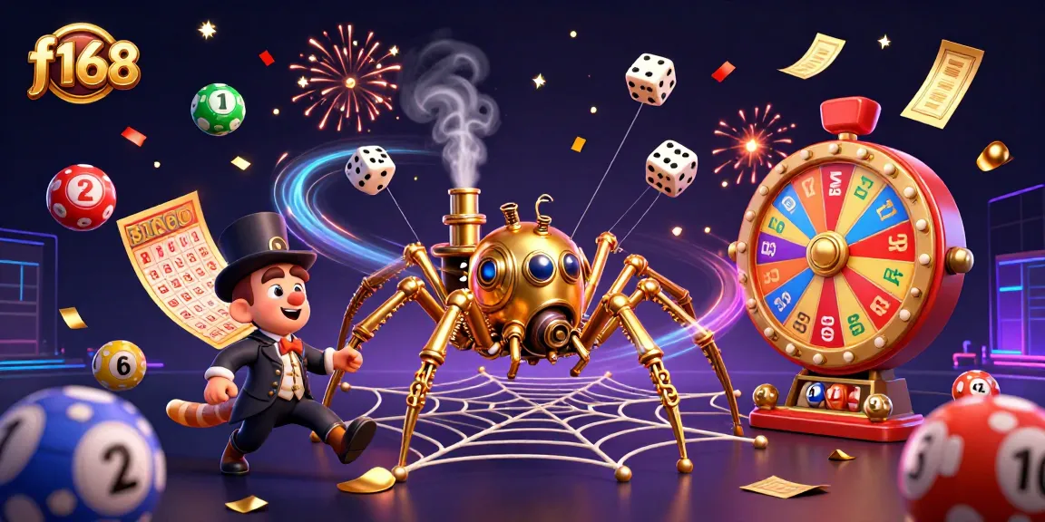 Experience an exhilarating f168 gaming adventure with dynamic lottery elements and exciting casino visuals.