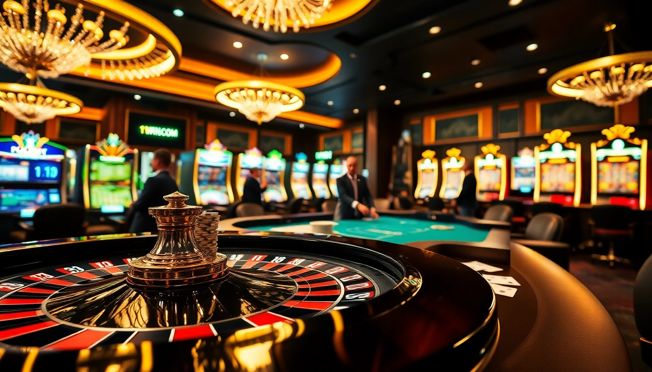 Experience the thrill of 11WIN.COM with gamblers at vibrant casino tables, vibrant chips, and exciting games.
