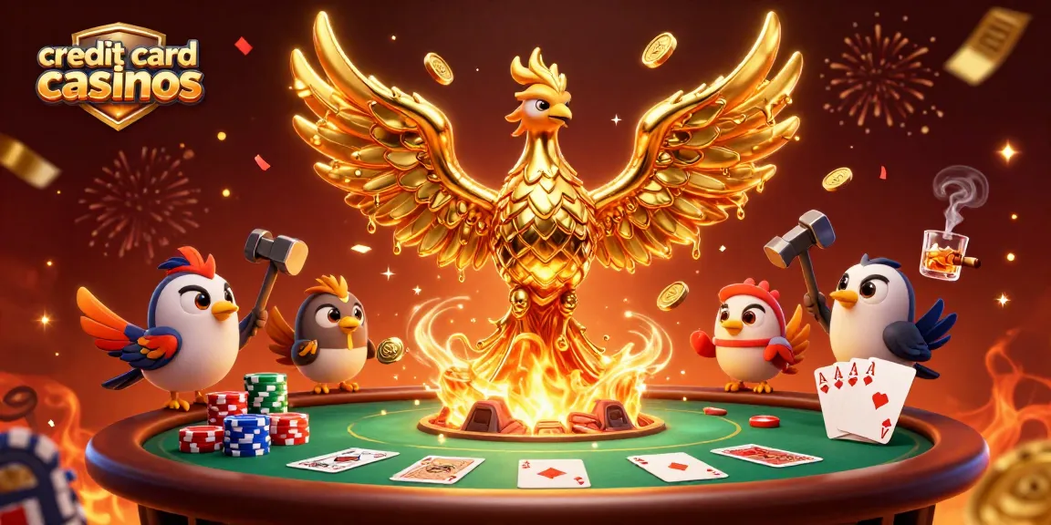 Experience exciting gameplay at credit card casinos with vibrant visuals and dynamic poker scenes.