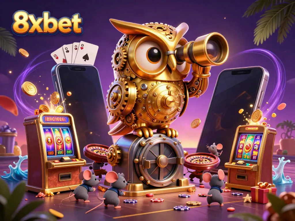 Experience thrilling moments at 8xbet with vibrant slots and engaging casino scenes.