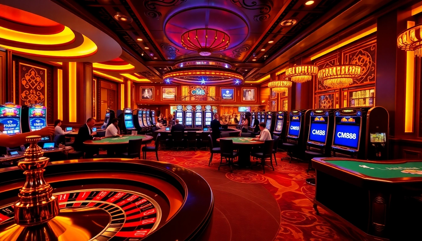 Experience the excitement at a cm88 casino with roulette, poker tables, and vibrant ambiance.
