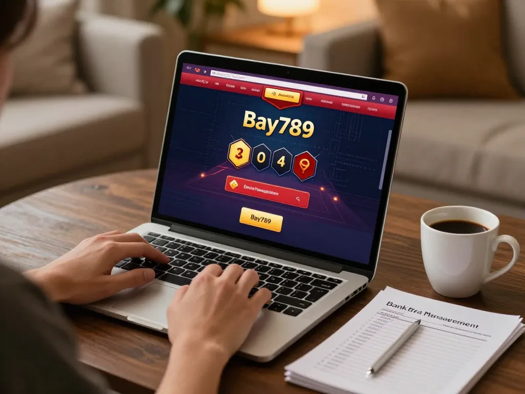 Experience Bay789 online gaming, showcasing a player's strategy in a cozy setting