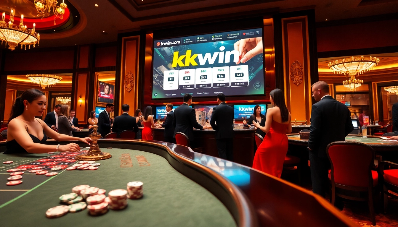 Experience the excitement of kkwin.com with players winning at a luxurious casino table.