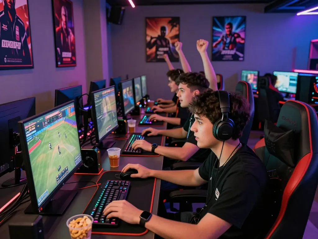 Exciting gaming scene at xin88 with players engaged in online entertainment and sports betting.