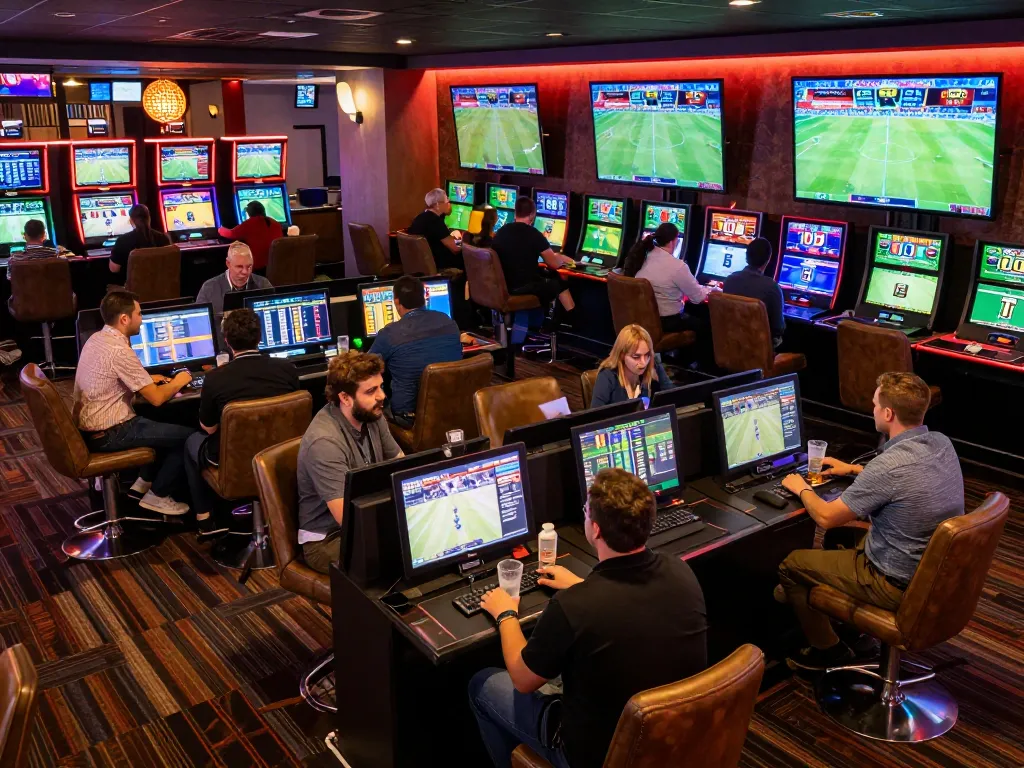 Fans placing bets at the hit club sports betting lounge with engaging live games.