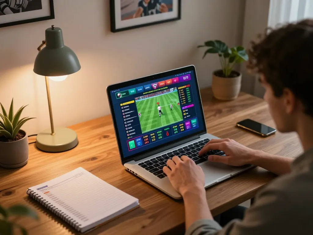 Engaged player utilizing Trang chủ 8LIVE for live sports betting with real-time odds displayed.