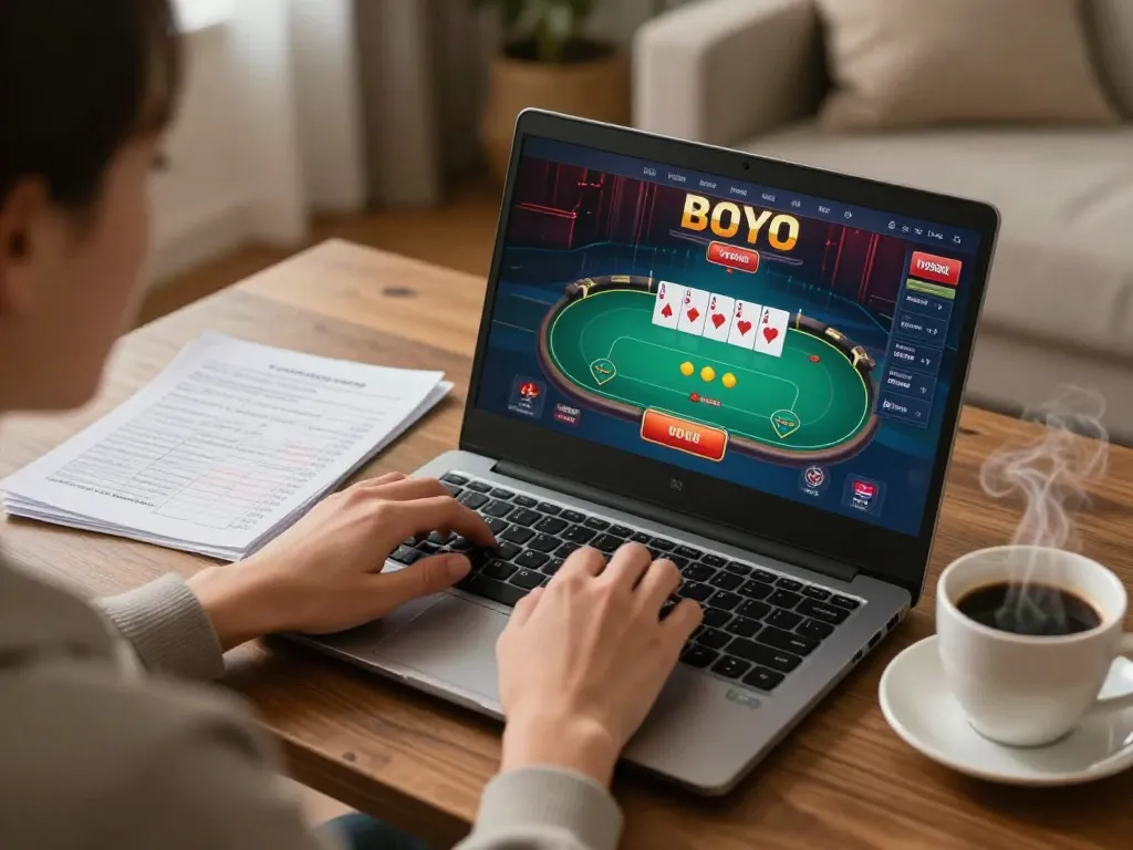 Engaging in poker on 789wincom's online platform, highlighting home gaming strategy.