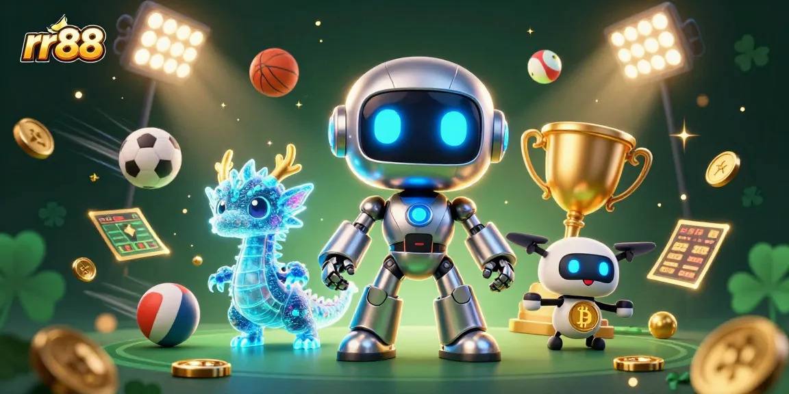 Engage with rr88's thrilling gaming scene featuring animated characters, dynamic sports elements, and vibrant colors