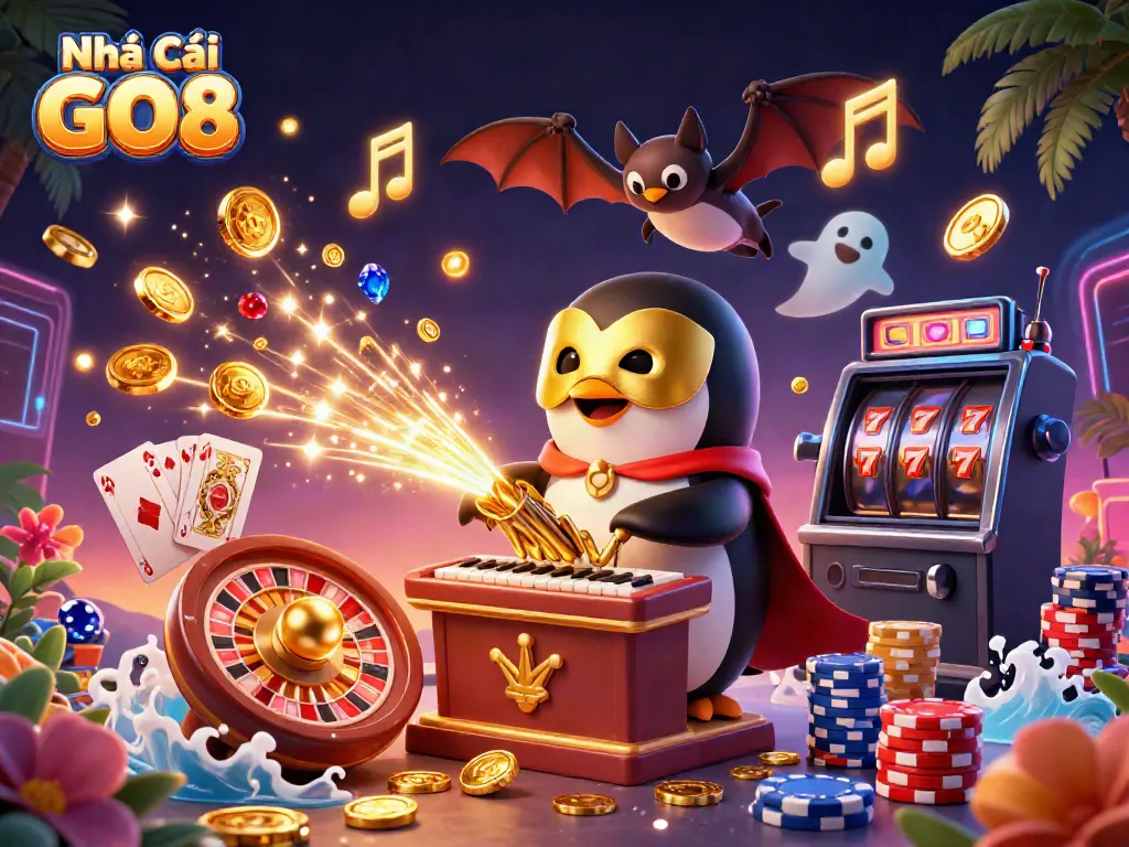 Engage with thrilling games at Nhà Cái GO8 featuring a vibrant casino scene.