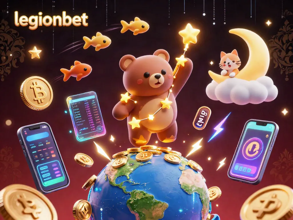 Play games and win big at legionbet with exciting 3D cartoon characters and cryptocurrency elements.
