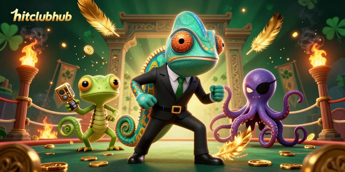 Experience thrilling adventures at hitclubhub with a dynamic 3D casino scene featuring colorful characters.