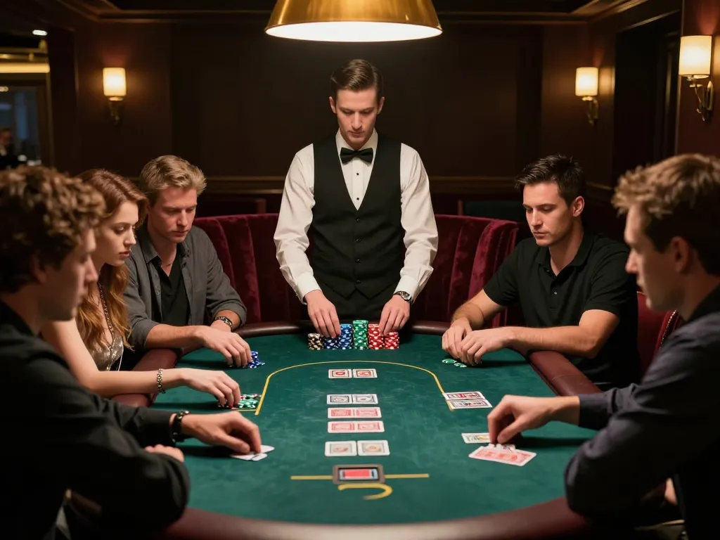 XX88 players engaged in a high-stakes poker game with stacks of chips and intense focus.