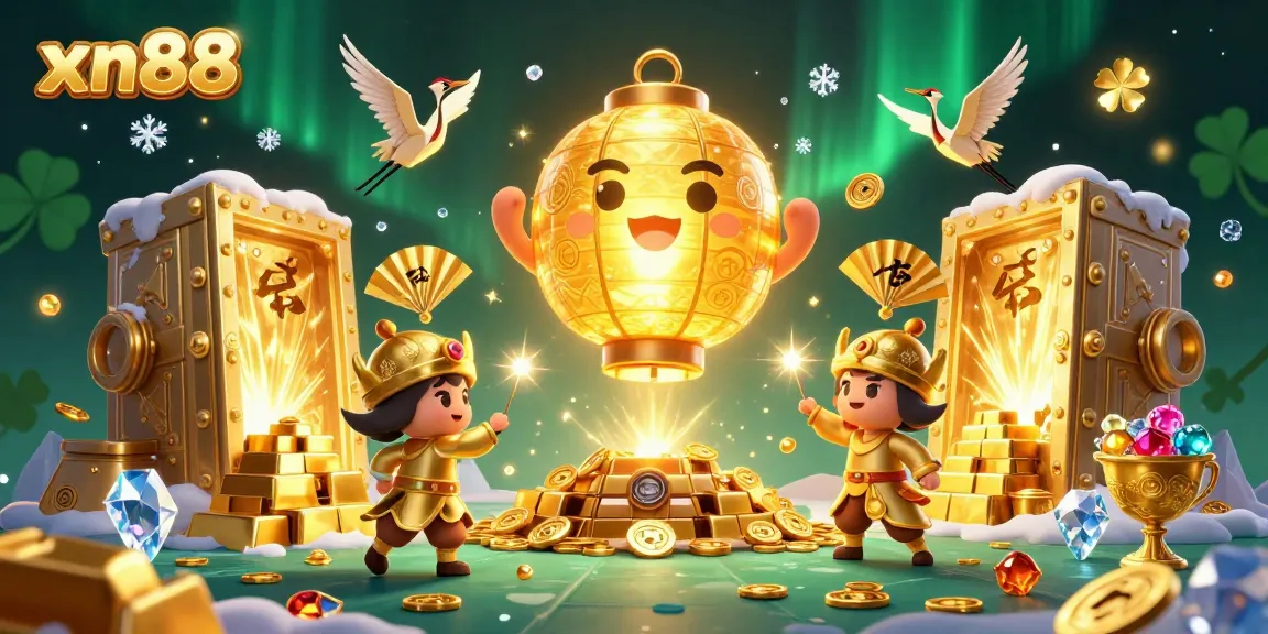 Experience the excitement of xn88 with glowing lanterns and dynamic casino elements in vibrant 3D.