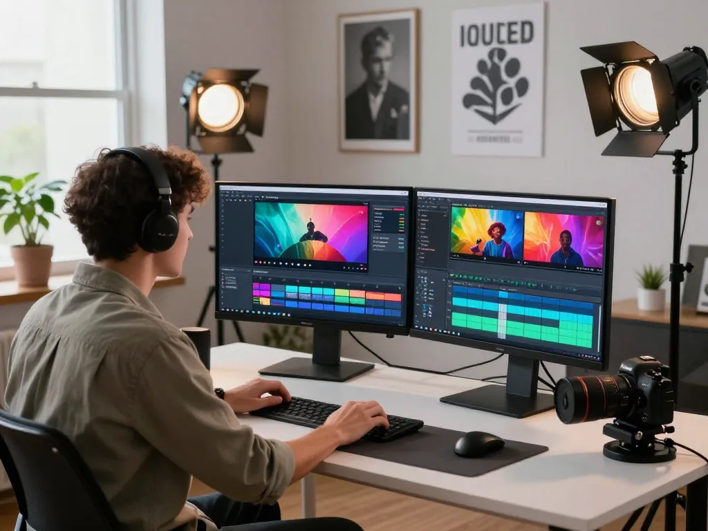 Creating with seedance 2.0 ai in a modern workspace with vibrant video sequences.