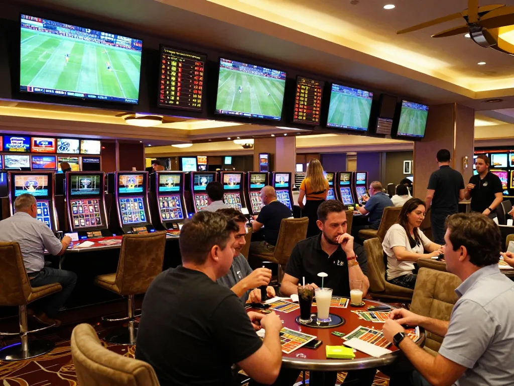 People engaging in sports betting excitement at keobongda lounge with dynamic odds displayed