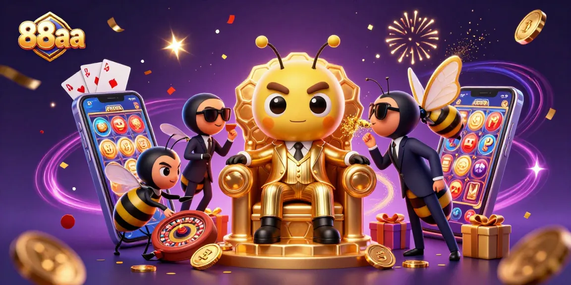 Engage in thrilling gameplay at 88aa casino, surrounded by vibrant gaming elements and characters.