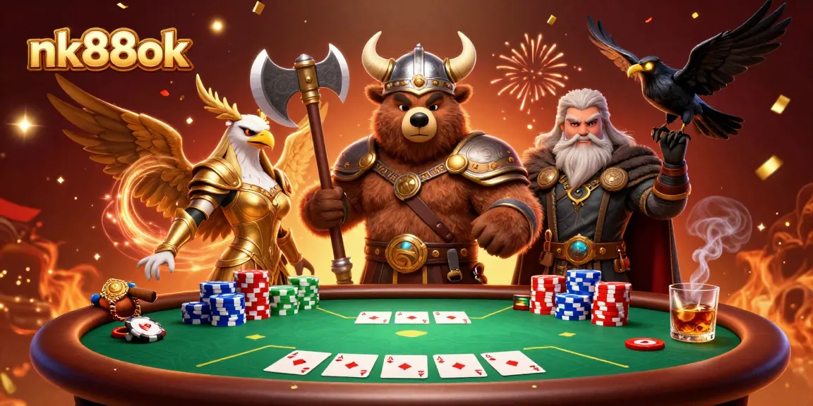 Play your cards right at nk88ok with a dazzling Viking casino showdown amidst poker thrills.