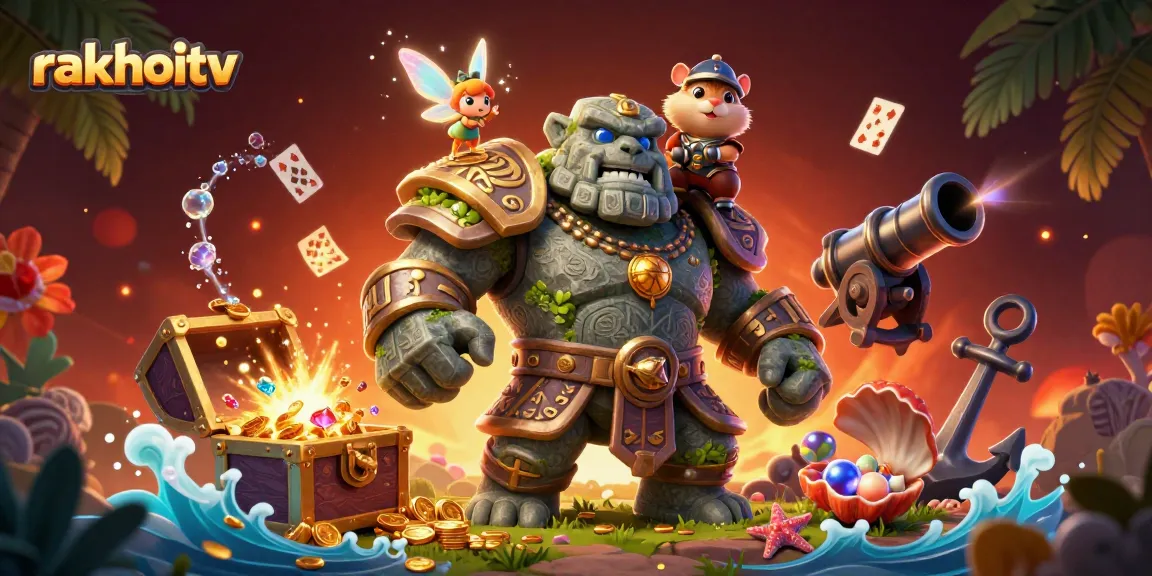 Engage with rakhoitv's dynamic betting action amidst vibrant 3D characters and casino elements.