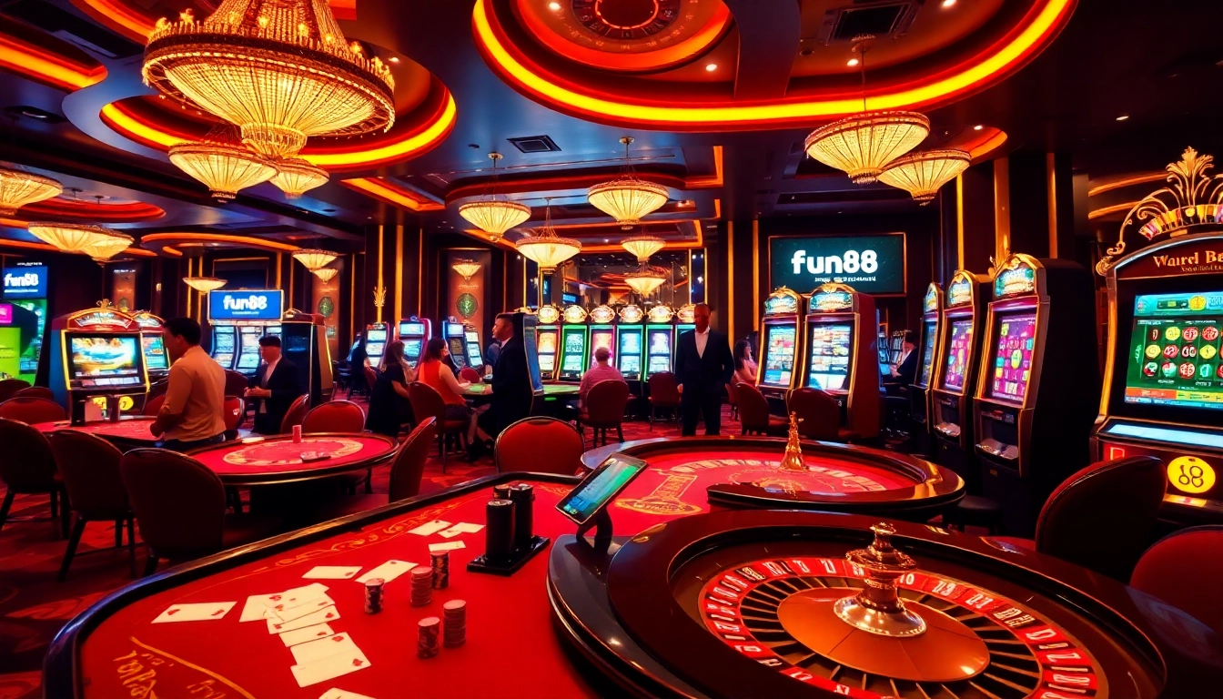 Experience thrilling gambling action at Fun88's stunning casino gaming tables.
