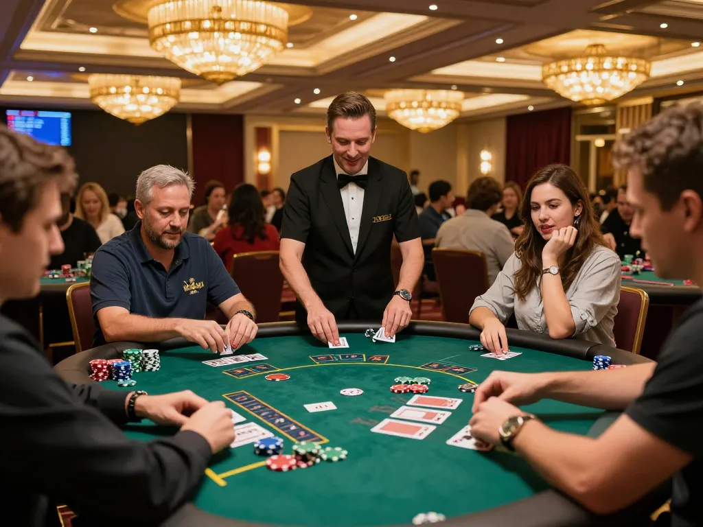 Players engaging in dynamic blackjack gameplay at Win678 casino, showcasing vibrant atmosphere and strategic decision-making.
