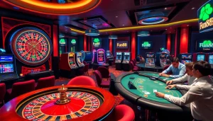 Play exciting games at Fun88's vibrant online casino featuring roulette and slot machines.