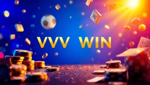 Promotional banner for vvvwin88.live showcasing a vibrant casino atmosphere with dynamic gaming elements.