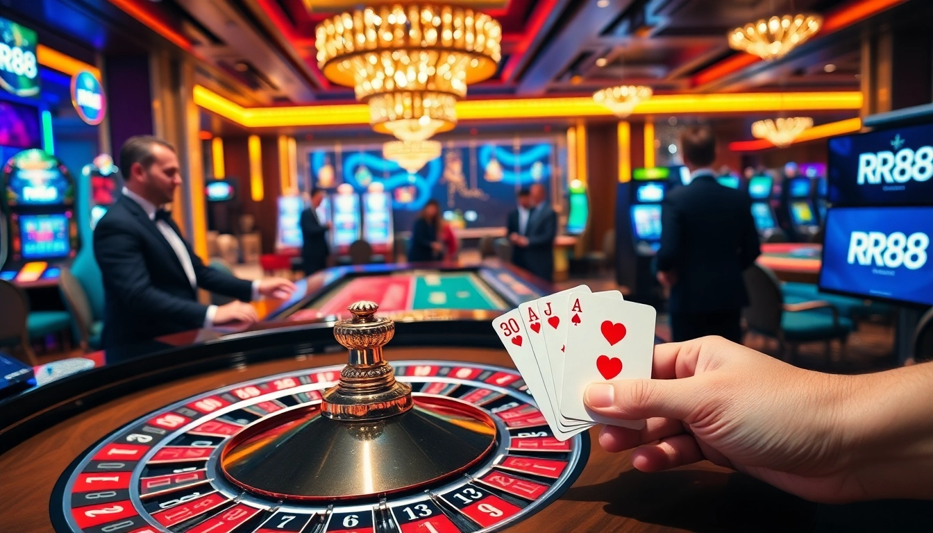 Experience the thrill of gambling at RR88 with vibrant casino atmosphere and engaging players.