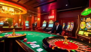 LU88 gamblers placing bets confidently at vibrant casino tables filled with excitement
