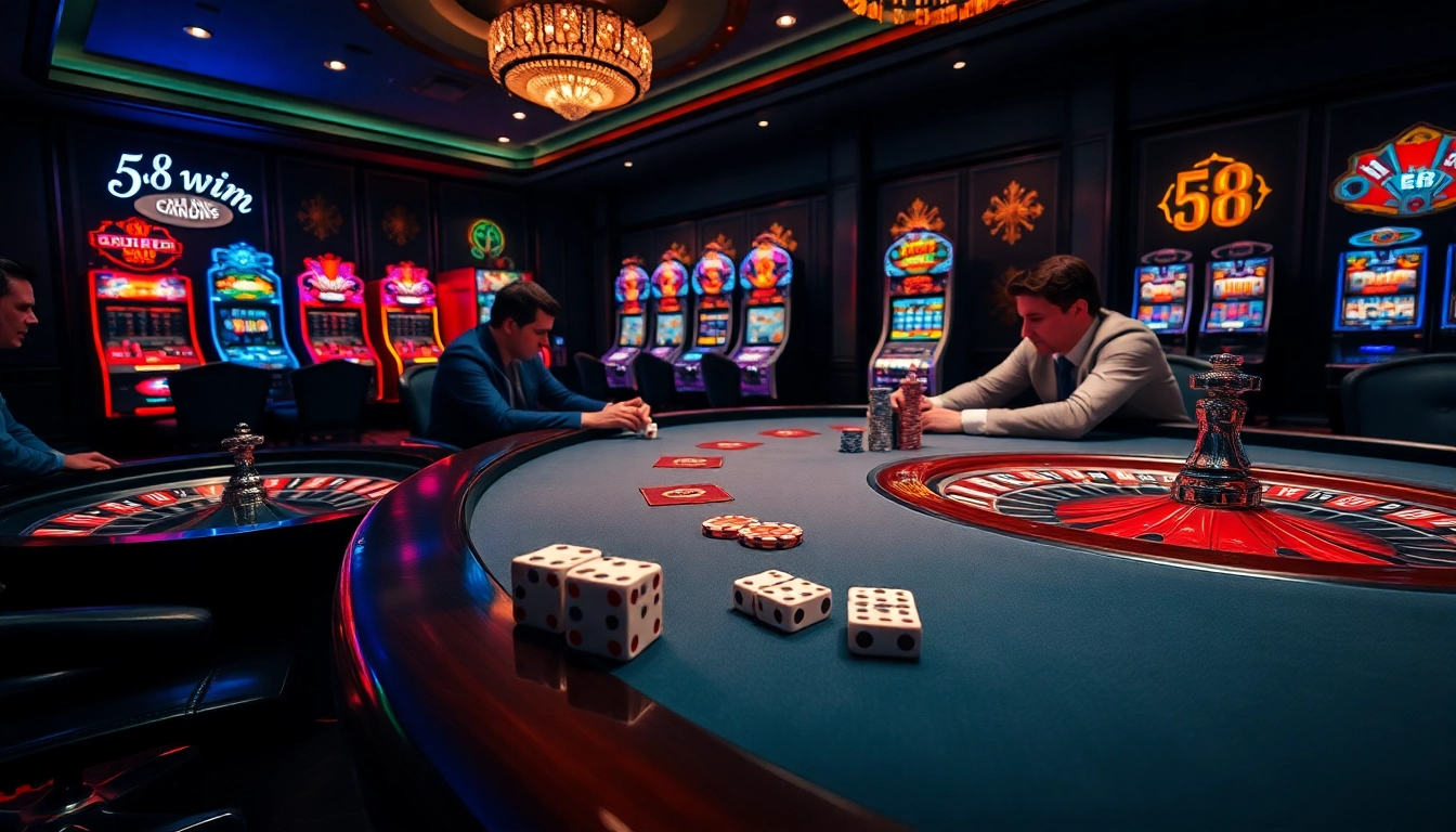 A high-stakes poker table encounter showcasing drama and excitement at 58wim casino.